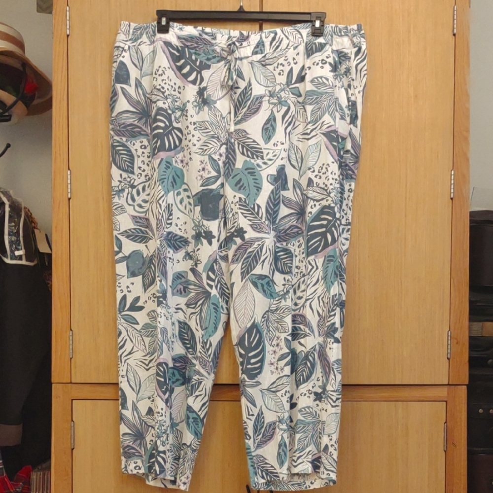 +Size NWT Blue Sol SZ 3X Blue Floral Palazzo Pants